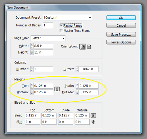 InDesign Margins